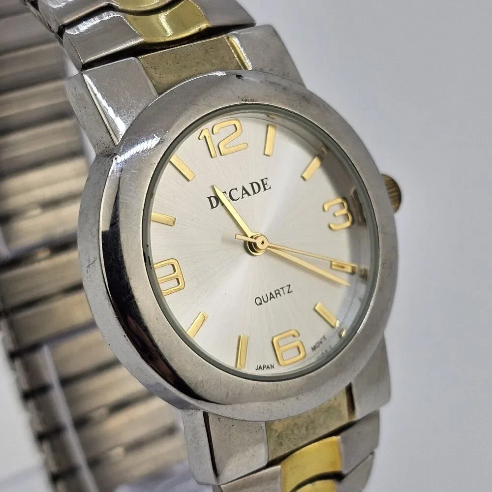 Decade Women's Watch 33MM Gray Dial Gray Gold Expandable Band‎ 6.5